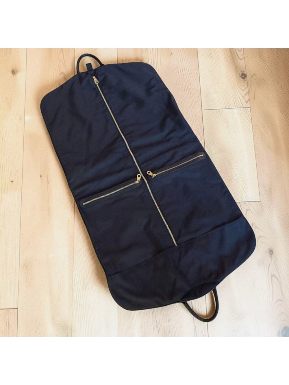 Mulberry Black Nylon Leather Garment Bag Suit Carrier Travel Hanging Luggage